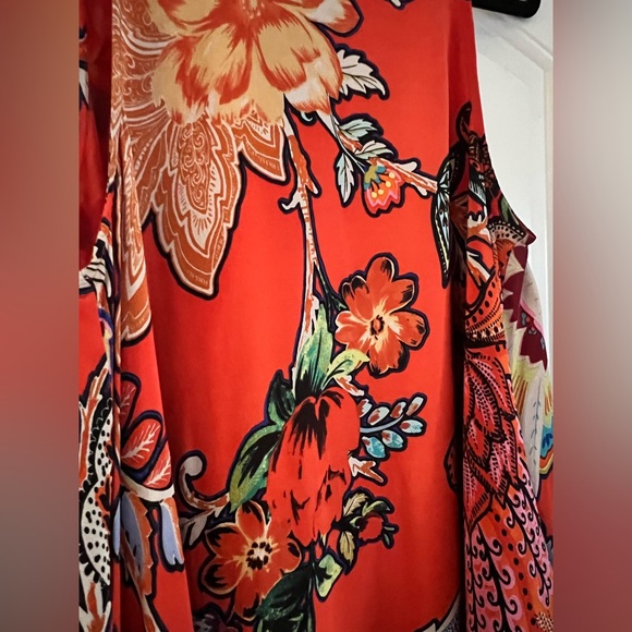 Anthropologie Maeve Orange/Floral Sleeveless Swing Dress - Picture 5 of 8